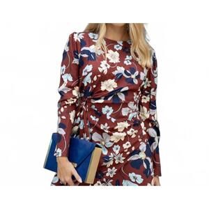 NEW ESTEEM COUTURE fallon floral long dress in brown
